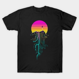 Synth Mountain Sunrise T-Shirt